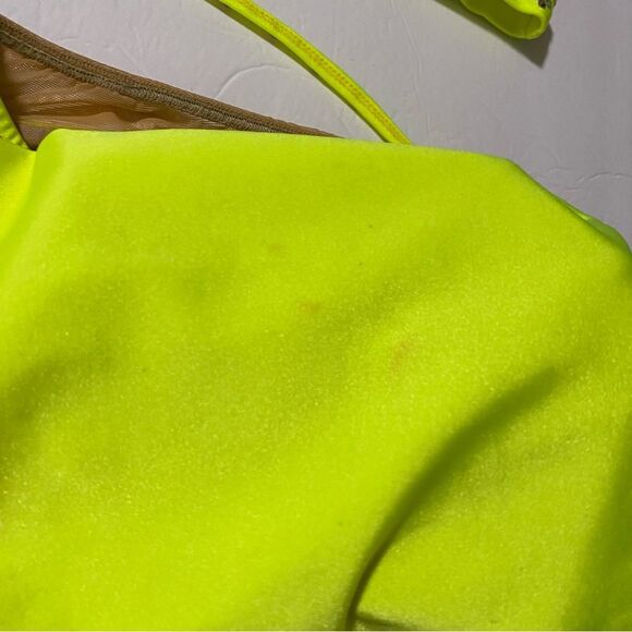 Patrick J designs solo custom dance costume neon yellow  leotard 2 piece SA - Picture 10 of 11